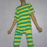 Green Striped Bathing Suit