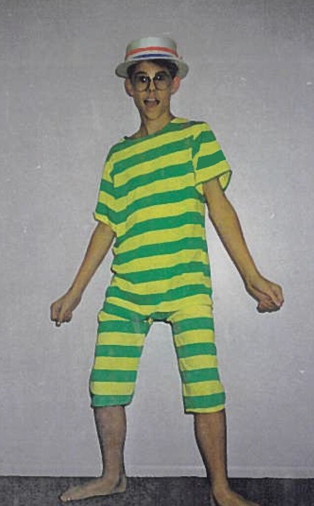 Green Striped Bathing Suit