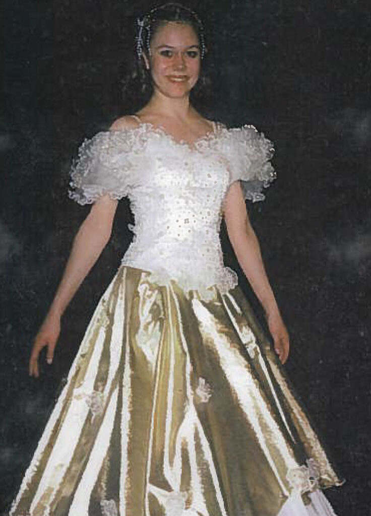 White and Gold Ball Gown